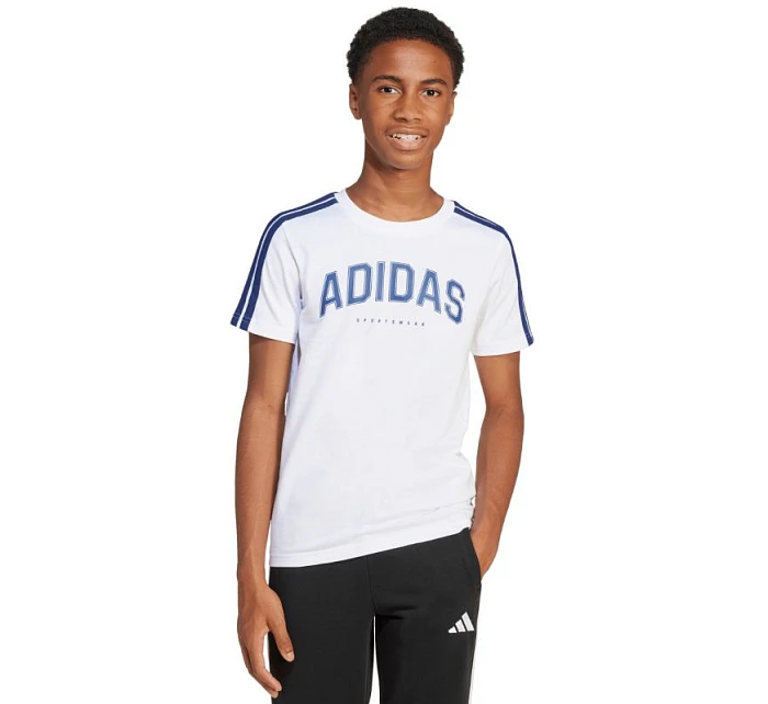 Dětské tričko adidas Codes Collegiate Graphic bílé JI6674 Dětské tričko adidas Codes Collegiate Graphic bílé JI6674