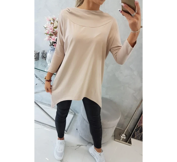 Mikina s potiskem jízdního kola béžová