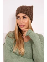 Fleecová čepice mocca model 18750133 - K-Fashion Fleecová čepice mocca model 18750133 - K-Fashion