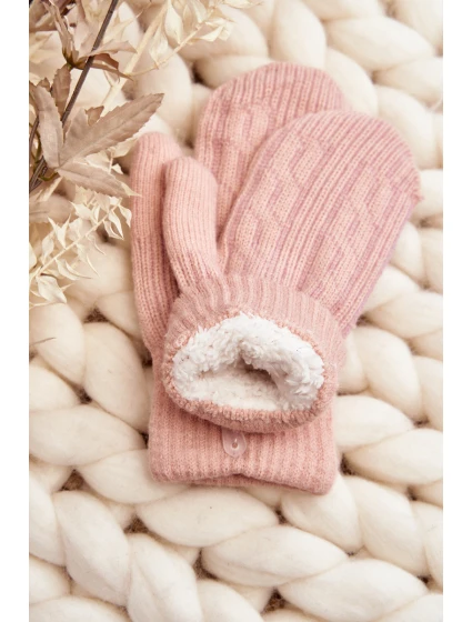 Teplé Dámské model 21645213 Růžové Rukavice - Aura.via