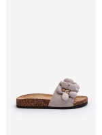 Dámské šedé sandály s ozdobami model 21648792 - Boto Dámské šedé sandály s ozdobami model 21648792 - Boto