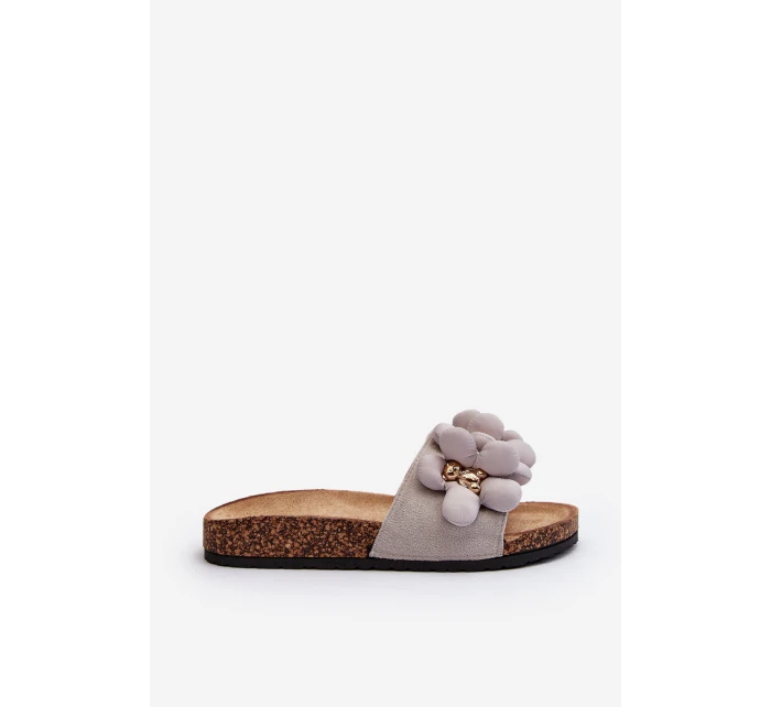 Dámské šedé sandály s ozdobami model 21648792 - Boto Dámské šedé sandály s ozdobami model 21648792 - Boto