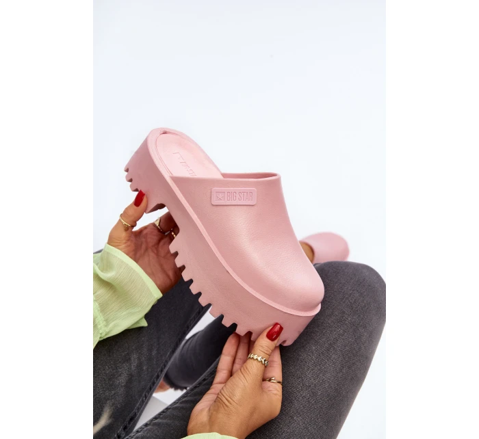 Dámské žabky s masivní podrážkou Big Star model 21649453 Růžové - Big Star Shoes Dámské žabky s masivní podrážkou Big Star model 21649453 Růžové - Big Star Shoes
