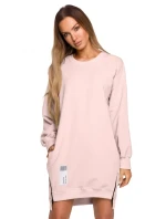 M676 Svetr tunika se zipy - candy pink M676 Svetr tunika se zipy - candy pink