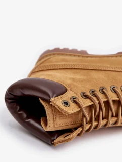 Semišové zateplené pánské trapery Big Star HI-POLY SYSTEM Camel