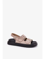 Dámské semišové sandály s přezkami Big Star – světle růžové Dámské semišové sandály s přezkami Big Star – světle růžové