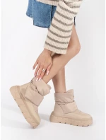 Krásné hnědé dámské sněhule platforma Krásné hnědé dámské sněhule platforma