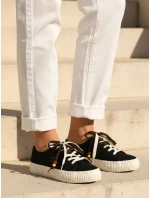 Dámské tenisky s ozdobnými korálky černé FashionStreet ZY1405