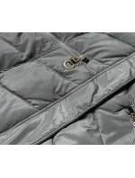 Šedá dámská prošívaná zimní bunda s kapucí (w732) Šedá dámská prošívaná zimní bunda s kapucí (w732)