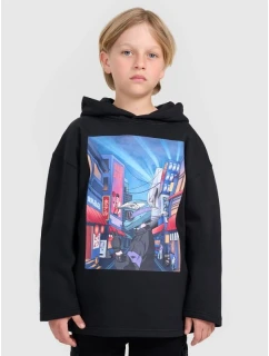 Chlapecká nepruhovaná mikina s kapucí 4F 4FJRAW25TSWSM2345-20S