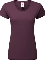 Fruit of the Loom Lady-Fit Iconic 195 T Dámské tričko z těžké bavlny 16.1424 dark plum