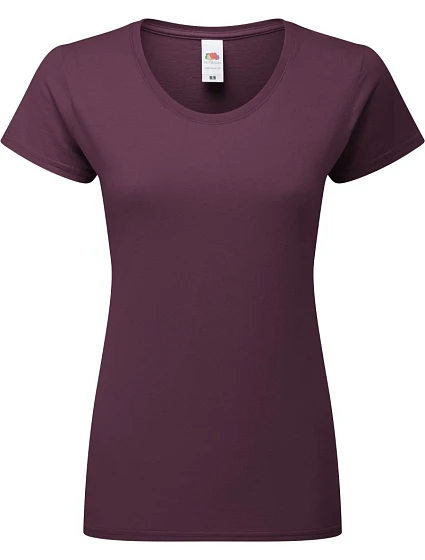 Fruit of the Loom Lady-Fit Iconic 195 T Dámské tričko z těžké bavlny 16.1424 dark plum Fruit of the Loom Lady-Fit Iconic 195 T Dámské tričko z těžké bavlny 16.1424 dark plum