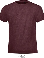 SOL'S Regent Fit Kids Dětské tričko 25.1183 heather oxblood