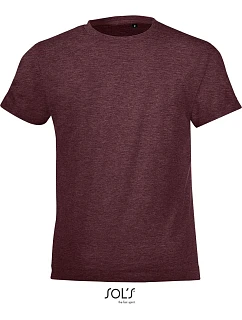 SOL'S Regent Fit Kids Dětské tričko 25.1183 heather oxblood