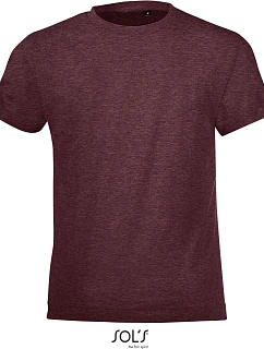 SOL'S Regent Fit Kids Dětské tričko 25.1183 heather oxblood