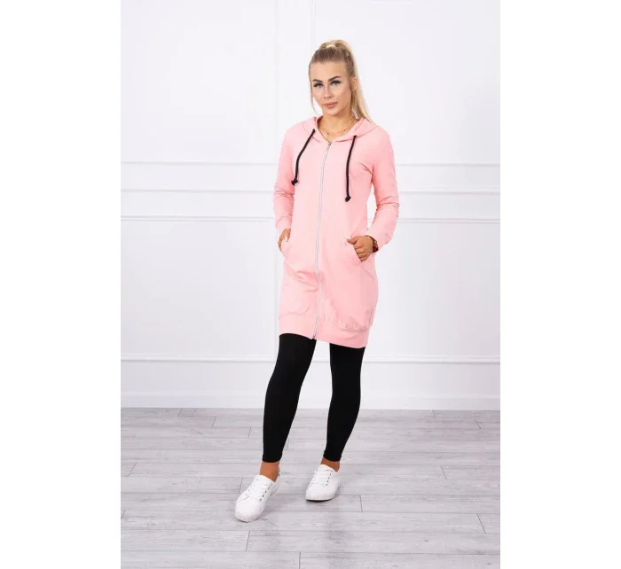 Mikina s kapucí lososová