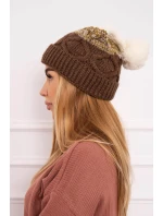 Fleecová čepice Alice K248 cappuccino+ecru