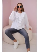 Bavlněná halenka s mašlí bílý