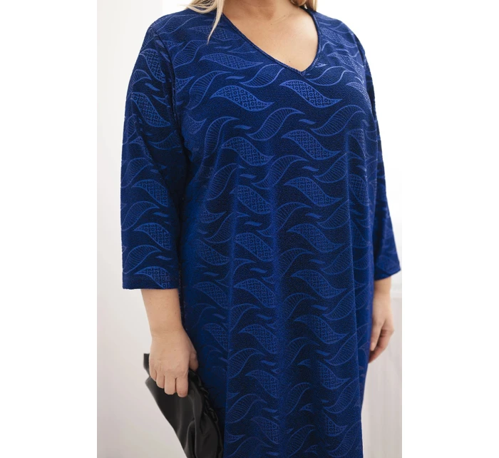 Dámské šaty z Plus Size s výstřihem do V model 21725289 - K-Fashion
