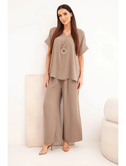 Komplet s náhrdelníkem halenka + kalhoty fango Komplet s náhrdelníkem halenka + kalhoty fango