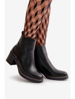 Zateplené dámské boty na podpatku eko kůže černé model 21668840 - Boto Zateplené dámské boty na podpatku eko kůže černé model 21668840 - Boto