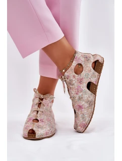 Vzorované Kožené Boty model 21697469 Béžové - Maciejka
