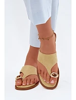 Dámské ploché žabky s ozdobným detailem Žluté Fedira