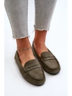 Klasické dámské semišové mokasíny tmavě zelené Glimris Klasické dámské semišové mokasíny tmavě zelené Glimris