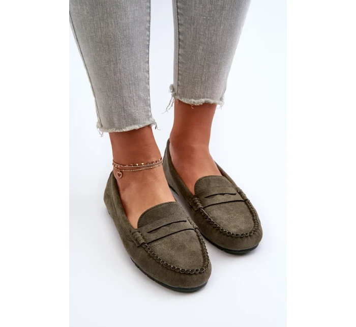 Klasické dámské semišové mokasíny tmavě zelené Glimris Klasické dámské semišové mokasíny tmavě zelené Glimris