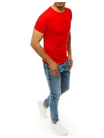 Pánské tričko bez potisku červené model 21962387 - Dstreet Pánské tričko bez potisku červené model 21962387 - Dstreet