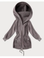 Přehoz přes oblečení typu alpaka v kakaové barvě s kapsami (W010#) Přehoz přes oblečení typu alpaka v kakaové barvě s kapsami (W010#)