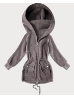 Přehoz přes oblečení typu alpaka v kakaové barvě s kapsami (W010#)