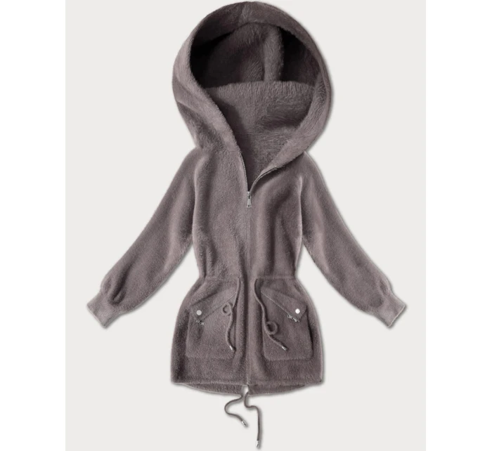 Přehoz přes oblečení typu alpaka v kakaové barvě s kapsami (W010#) Přehoz přes oblečení typu alpaka v kakaové barvě s kapsami (W010#)