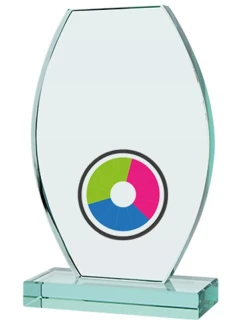 Skleněná trofej a pouzdro s barevným potiskem LuxorJet