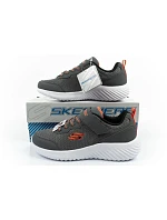 Dětská sportovní obuv Skechers Bounder na suchý zip, lehká, módní, šedá