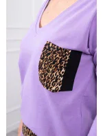 Sada s leopardím potiskem fialové barvy Sada s leopardím potiskem fialové barvy