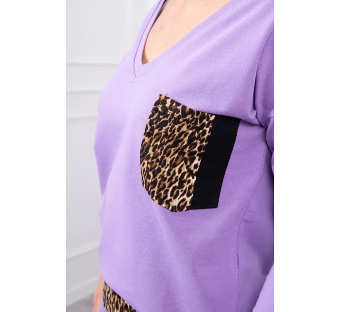 Sada s leopardím potiskem fialové barvy Sada s leopardím potiskem fialové barvy