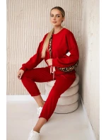 Viskózový komplet teplákové + kalhoty červený Viskózový komplet teplákové + kalhoty červený