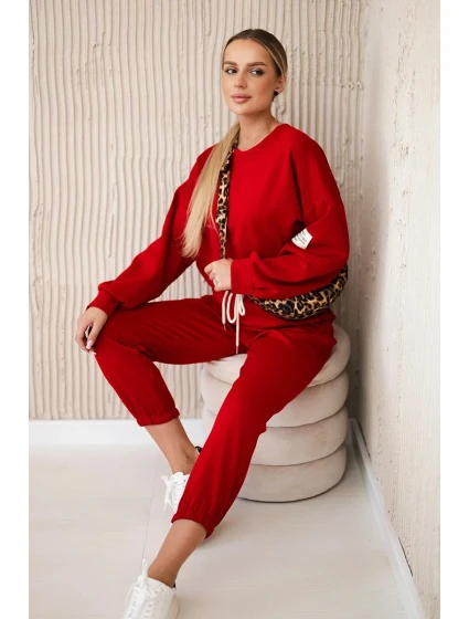 Viskózový komplet teplákové + kalhoty červený Viskózový komplet teplákové + kalhoty červený