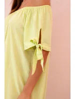 Dámské viskózové šaty s vázáním na rukávech pistáciové Dámské viskózové šaty s vázáním na rukávech pistáciové