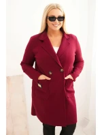 Dámský elegantní plášť Plus Size s límcem a velkými kapsami model 21468732 - K-Fashion Dámský elegantní plášť Plus Size s límcem a velkými kapsami model 21468732 - K-Fashion