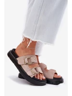 Dámské Sametové Sandały S Dekorativními Přezkami Big Star RR274659 Světle Růžové Dámské Sametové Sandały S Dekorativními Přezkami Big Star RR274659 Světle Růžové