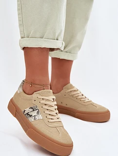 Dámské tenisky s kůží Big Star Béžové model 22042750 - Big Star Shoes