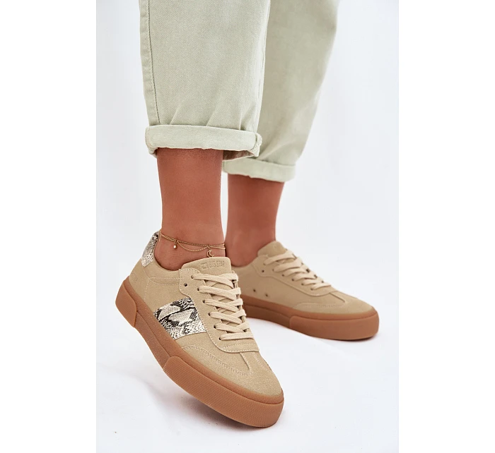 Dámské tenisky s kůží Big Star Béžové model 22042750 - Big Star Shoes