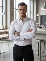 Pánská elegantní hladká bílá košile SLIM FIT FashionStreet DX2617