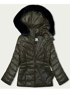 Dámská prošívaná zimní bunda khaki (V775)
