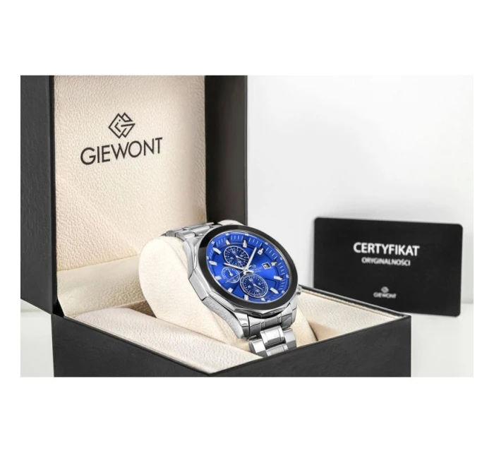 Pánské hodinky Giewont Chronograph Sapphire Silver Blue GW7290-B3
