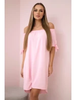 Šaty svázané na rukávech světle pudrově růžová Šaty svázané na rukávech světle pudrově růžová