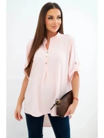 Halenka s delším zadním dílem světlá pudrová růžová Halenka s delším zadním dílem světlá pudrová růžová