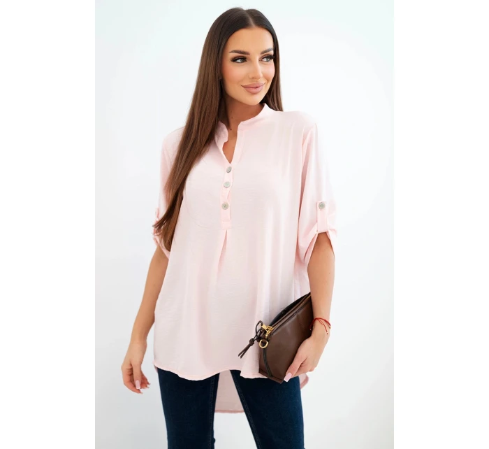 Halenka s delším zadním dílem světlá pudrová růžová Halenka s delším zadním dílem světlá pudrová růžová